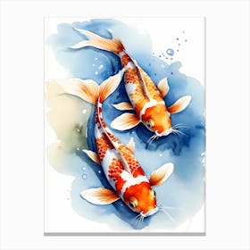 Koi Fish Watercolor Painting (22) Canvas Print