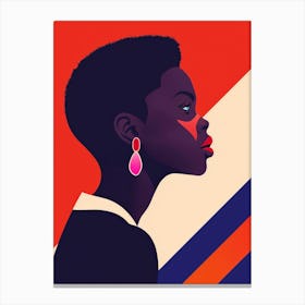 Black Woman With Earrings 10 Canvas Print