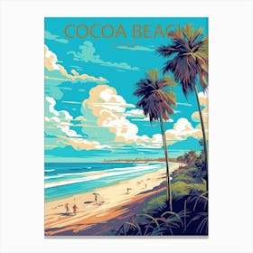 Cocoa Beach Florida travel poster Canvas Print