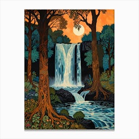 Waterfall At Dusk Canvas Print