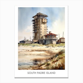 South Padre Island Watercolor 4travel Poster Canvas Print