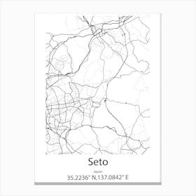 Seto,Japan Minimalist Map Canvas Print