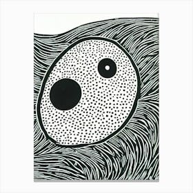 Pufferfish Linocut Canvas Print