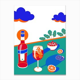 Aperol Spritz Art Print Colorful Abstract Illustration Canvas Print