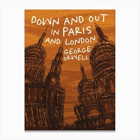 Book Cover - Down And Out by George Orwell Canvas Print