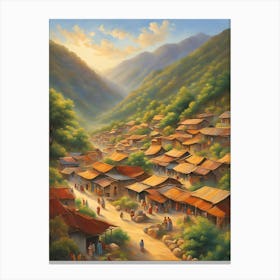 Village In The Mountains 1 Canvas Print