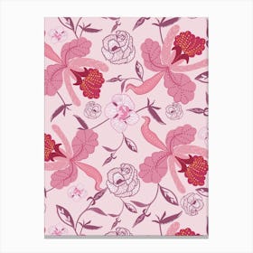 Elegant Floral Pink Canvas Print