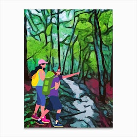 Hiking In The Woods Canvas Print