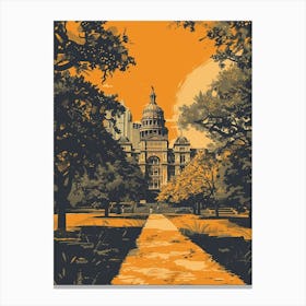 Duotone Illustration The University Of Austin Texas 2 Canvas Print