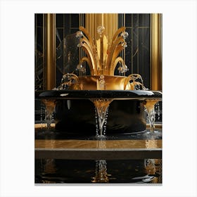 Gold And Black Fountain Canvas Print