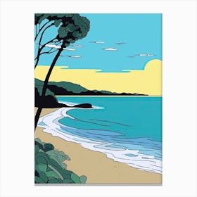 Minimal Design Style Of Byron Bay, Australia 6 Canvas Print