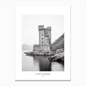 Poster Of Portovenere, Italy, Black And White Photo 4 Canvas Print