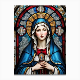 Blessed Virgin Mary Stained Glass  Canvas Print