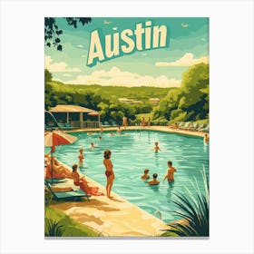 Aihrgdesign A 1970s Inspired Travel Poster For Austin Depicti 66870c1f C274 43e8 Aab7 C1f685724a55 1 Canvas Print