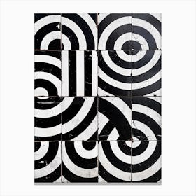 Abstract Kitsch Black & White Pattern 2 Canvas Print