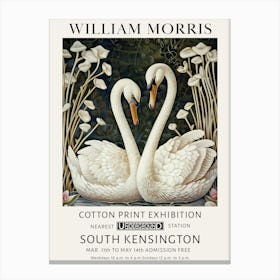 William Morris Swans Botanical Canvas Print