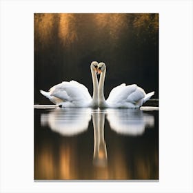 Swans In Love Canvas Print