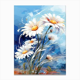 Daisy Wildflower, Blowing In The Wind, South Western Style (4) Canvas Print