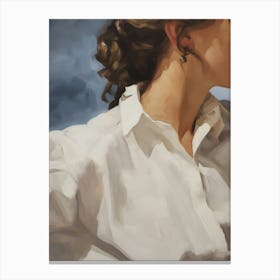 Woman In A White Shirt Canvas Print