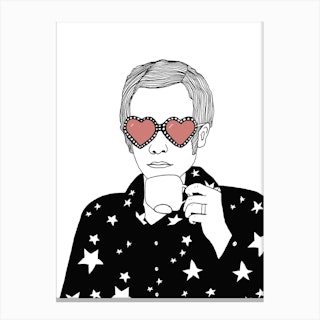 Elton John Drinking Tea Canvas Print