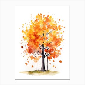 Cute Autumn Fall Scene 29 Canvas Print