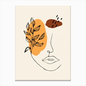 Drawing Of A Woman'S Face Canvas Print