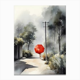 Red Umbrella Canvas Print