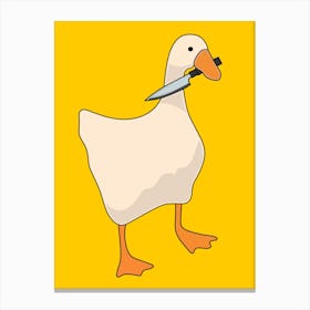 Goose With A Knife Canvas Print