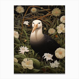 Dark And Moody Botanical Albatross 3 Canvas Print