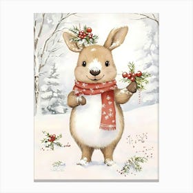 Bunny In The Snow Canvas Print