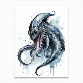 Kraken Watercolor Painting (3) Canvas Print