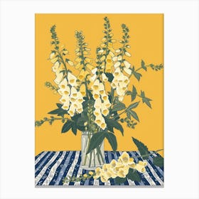 Foxglove Flowers On A Table   Contemporary Illustration 4 Canvas Print