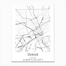 Detroit Lakes,United States Minimalist Map Canvas Print