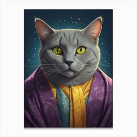 Cat In Kimono Canvas Print