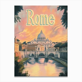 Aihrgdesign A Classic 1960s Travel Poster For Rome 2 Canvas Print