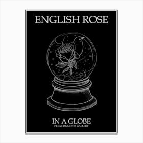 English Rose In A Globe Line Drawing 2 Poster Inverted Canvas Print