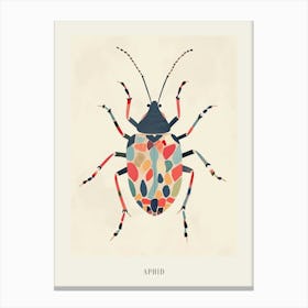 Colourful Insect Illustration Aphid 14 Poster Canvas Print
