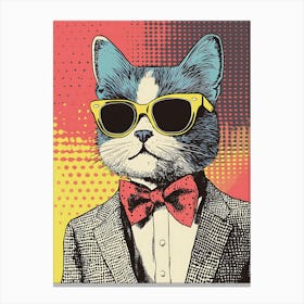 Super Cool Cat Illustration Pop 11 Canvas Print