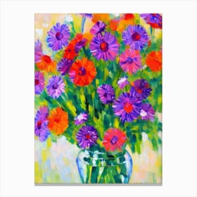 Oxeye Daisy Floral Abstract Block Colour Flower Canvas Print