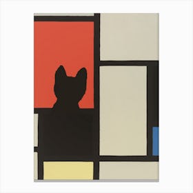 Composition (1921) And Black Cat, Piet Mondrian  Inspired Canvas Print