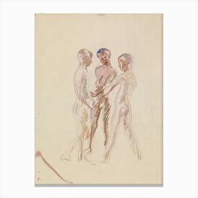 Three Boys, 1900 1925, By Magnus Enckell Canvas Print