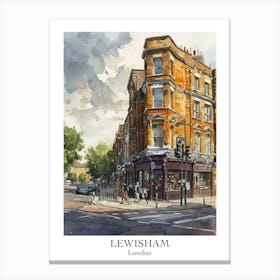 Lewisham London Borough   Street Watercolour 3 Poster Canvas Print