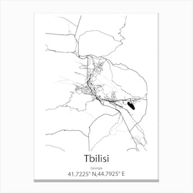 Tbilisi,Georgia Minimalist Map Canvas Print