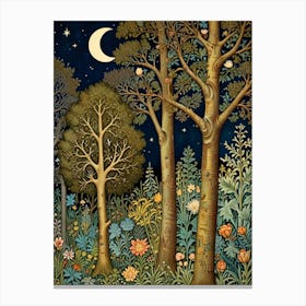 William Morris Night In The Forest 2 Canvas Print