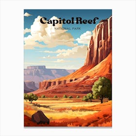 Capitol Reef National Park Utah Hiking Travel Art Canvas Print