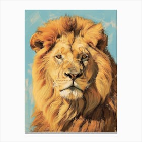 Barbary Lion Portrait Close Up Illustration 3 Canvas Print