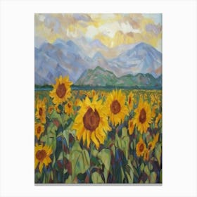 Sunflowers In The Mountains 1 Canvas Print