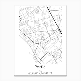 Portici,Italy Minimalist Map Stampe su tela