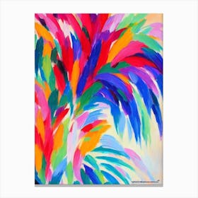 Feather Palm tree Abstract Block Colour Canvas Print
