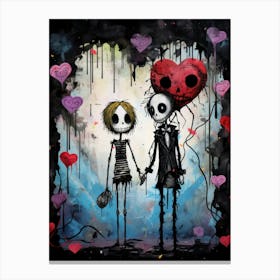 Skeleton Couple 1 Canvas Print